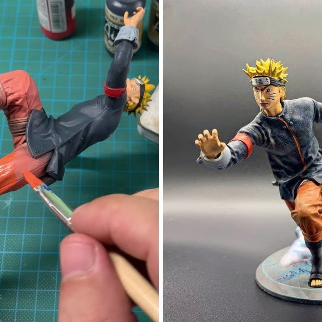 3D printed piece by WePrint3D - Anime-style figure - airbrush blending - in progress and finished